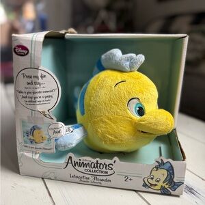 Disney Animators' Collection Interactive Flounder Plush - Yellow and Blue